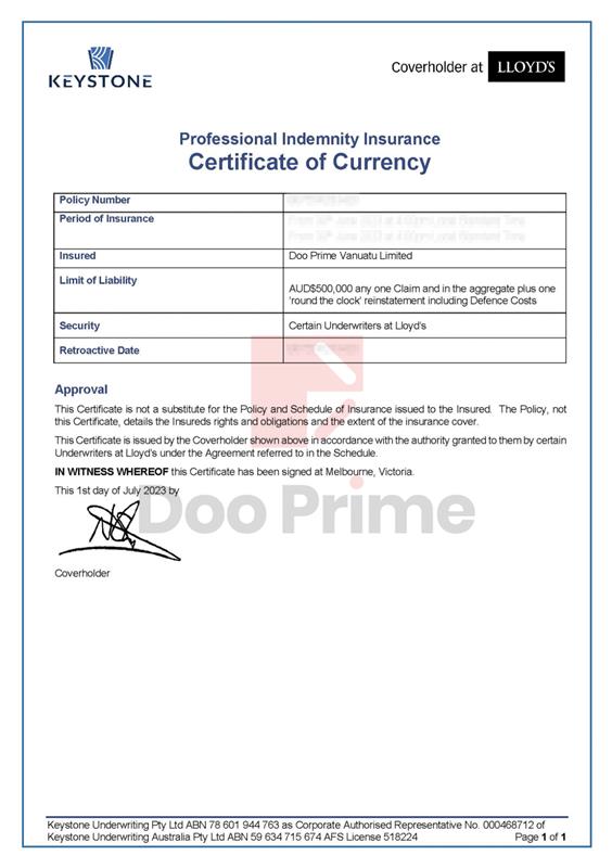 Doo Prime provide a safe trading environment that protects our clients’ assets